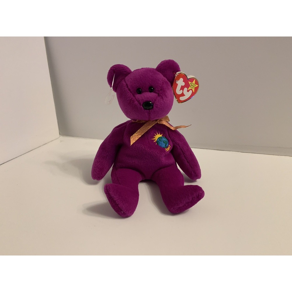 TY Beanie Baby Millenium  The Bear With Tag Retired DOB: Jan. 1st, 1999 Gasport